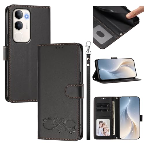 �X�}�z�P�[�X �Ή��@�� for Vivo Y50 (China) 5G 2025 / Y50m e s / G3 5G �X�}�z�P�[�X�y�J�[�h�E�������[�X���b�g�t�� �E�H���b�g�f�U�C�� �t���b�v�X�^���h �����h�~�@�\�zBlack