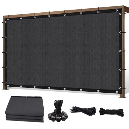 Sunocity 8' X 12' 90% Sun Shade Cloth Outdoor Patio Dark Grey Pergola Shades Cover Privacy Screen UV...