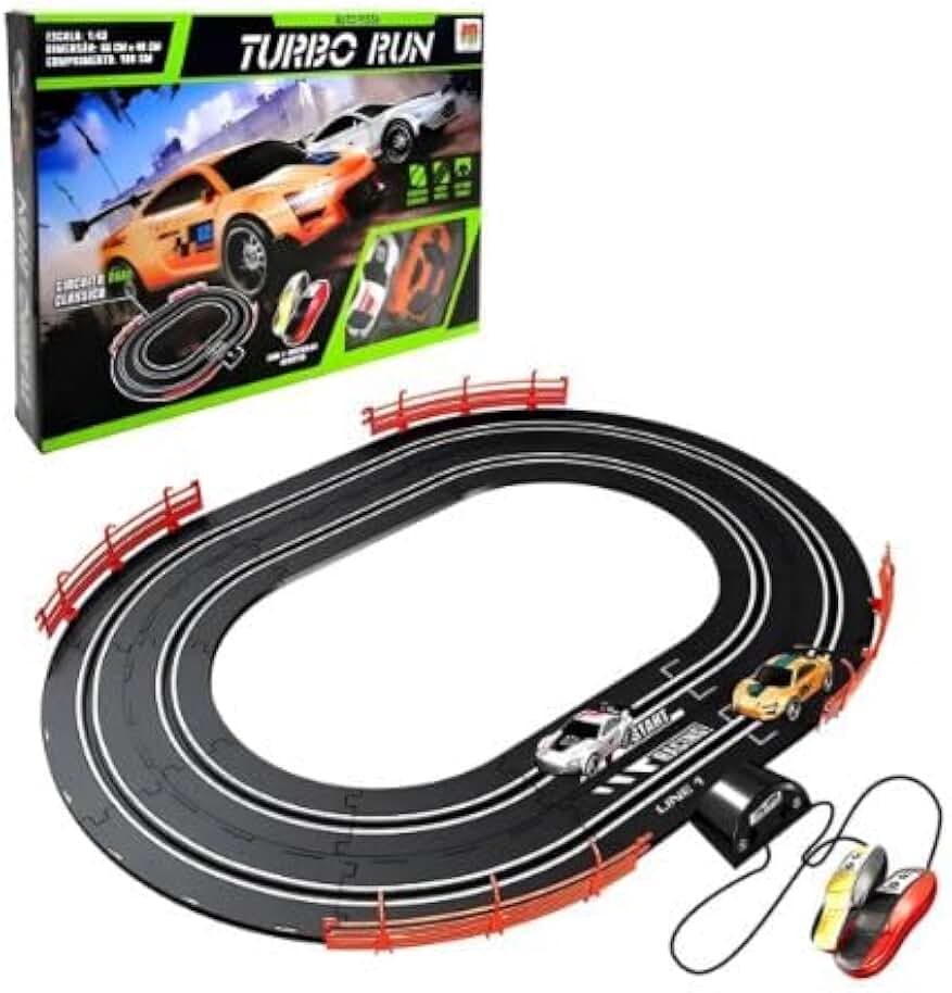 Pista De Corrida Autorama Turbo De Brinquedo Com 2 Carrinhos
