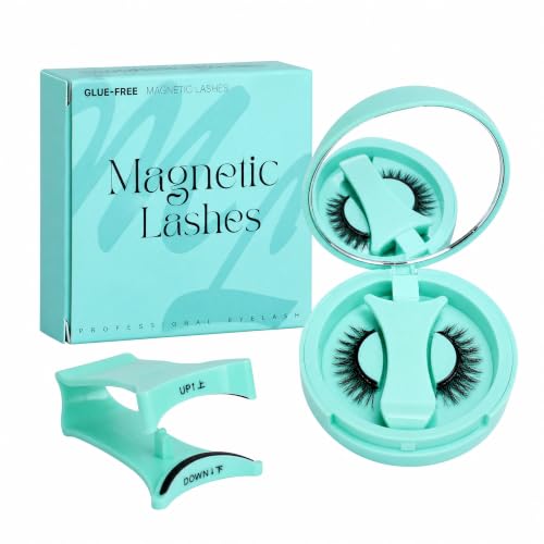 Magnetic Eyelashes Reusable Fluffy Volumizing Magnetic Lashes No Glue False Eyelashes Natural & Dramatic Look for Daily Wear & Party (CC Curl)
