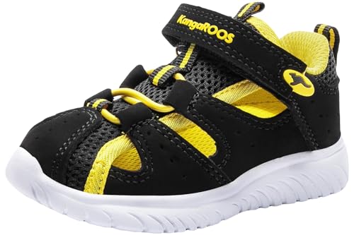 KangaROOS Unisex Kinder Ki-rock Lite Ev Flache Sandale, Jet Black Lemon Chrome, 27 EU KangaROOS Unisex Kinder Ki-rock Lite Ev Flache Sandale, Jet Black Lemon Chrome, 27 EU