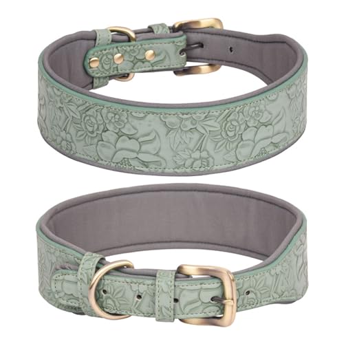 Ksikdeg Collare regolabile per cani alla moda collare largo collare in pelle per cani di taglia grande levrieri italiani Pet