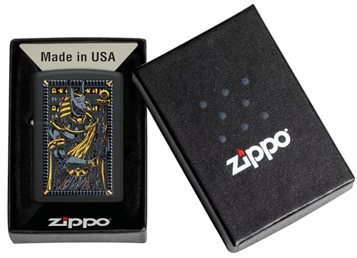 Image of Zippo Anubis Design Black Matte, Pocket Windproof Fuel Refillable Lighter, BIS Certified