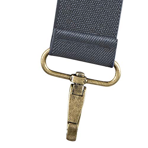 Buyless Fashion Suspenders For Men - 48" Adjustable Straps 1 1/4" - X Back With Metal Hooks - 5119-Denim-Blue #TOP1