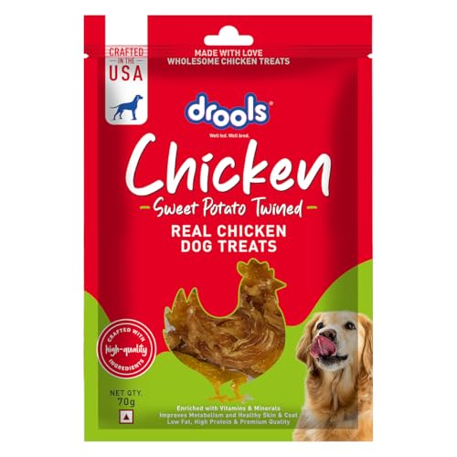 Image of Drools Sweet Potato Twined Dog Treats, 70gm Pack, All Life Stages, roll