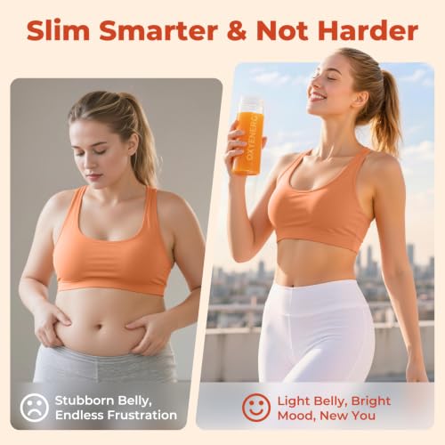 OxyEnergy Fiber Supplement Powder for Women & Men - Fruit and Vegetable Complex Daily Fiber, Weight Loss & Gut Health, Prebiotics & Digestive & Relieve Bloating, Orange Flavored Drink Mix, 30 Packets — view 4