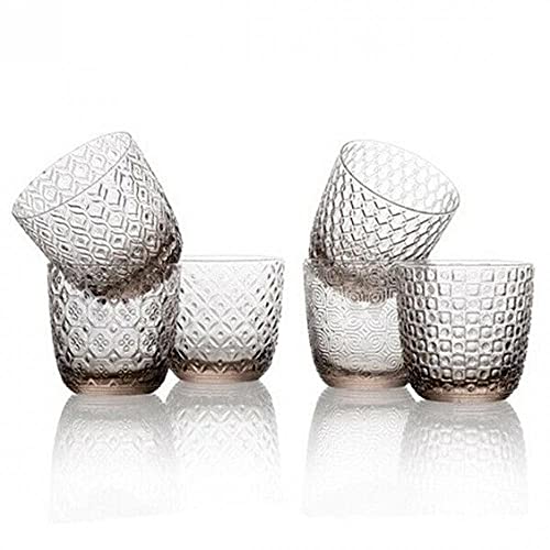 Sixties Set 6 Bicchieri Acqua Grigio Tortora 6 Ottiche Assortite Cl. 31