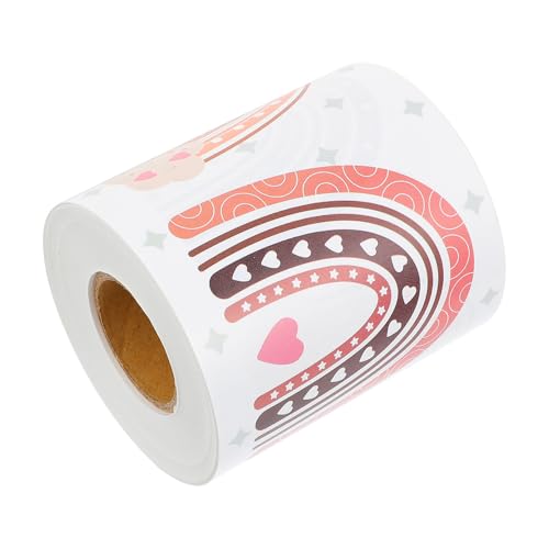 Pegatinas aula con diseño de arcoíris y pizarra en 1 rollo portátil de papel
