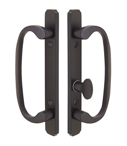 Embassy Solid Brass Handle Set With Mortise Lock (Non-Keyed) For Sliding Glass And Patio Doors In Oil Rubbed Bronze, 1-1/2" Door Thickness #TOP26
