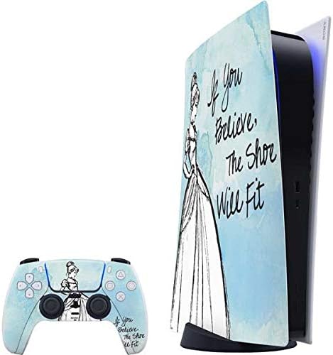 Skinit Decal Gaming Skin Compatible with PS5 Digital Edition Bundle - Officially Licensed Disney Princess Magical Cinderella Design