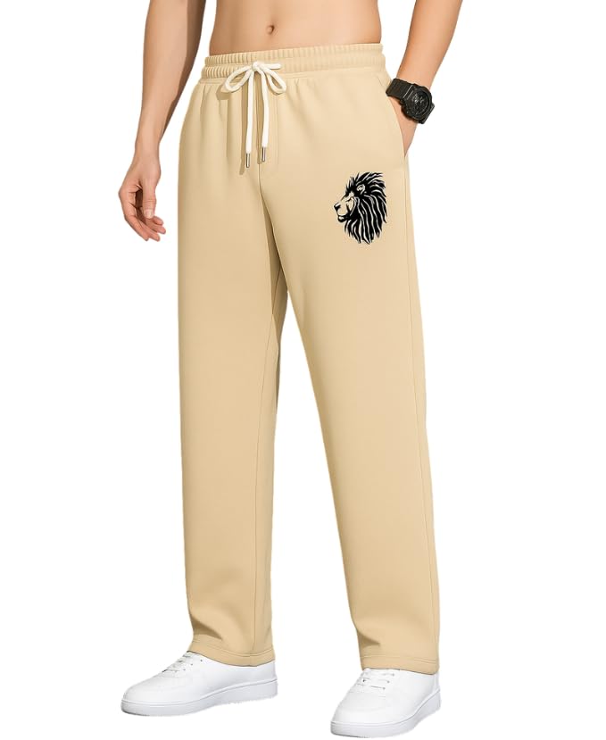 Image of Samfor Track Pant for Men | Loose Fit Super Stretchable Track Pant for Man with Bold Lion Design | Stylish Lower for Men