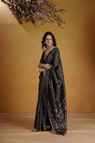 ZILVIRA black patola silk saree – image 4