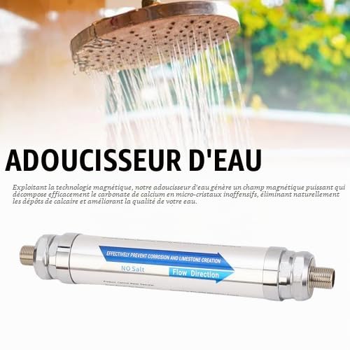 Adoucisseur D'eau sans Sel Détartrant Magnétique en Acier Inoxydable Système de Détartrage pour Douche Lave-vaisselle Chauffe-eau Solaire (1/2 pouce (DN15))