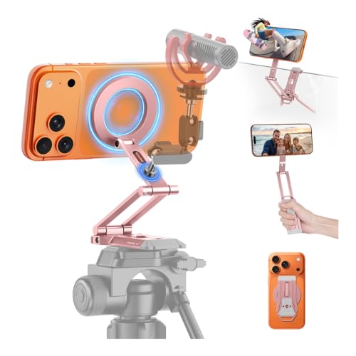 OMOTON TP06-E [3-Adjust] Sturdy Magnetic Phone Tripod for iPhone 17, Pink