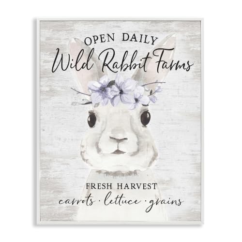 Wild Rabbit Farms Floral Crown Sign, 11 x 14 Inch Framed Giclée Print