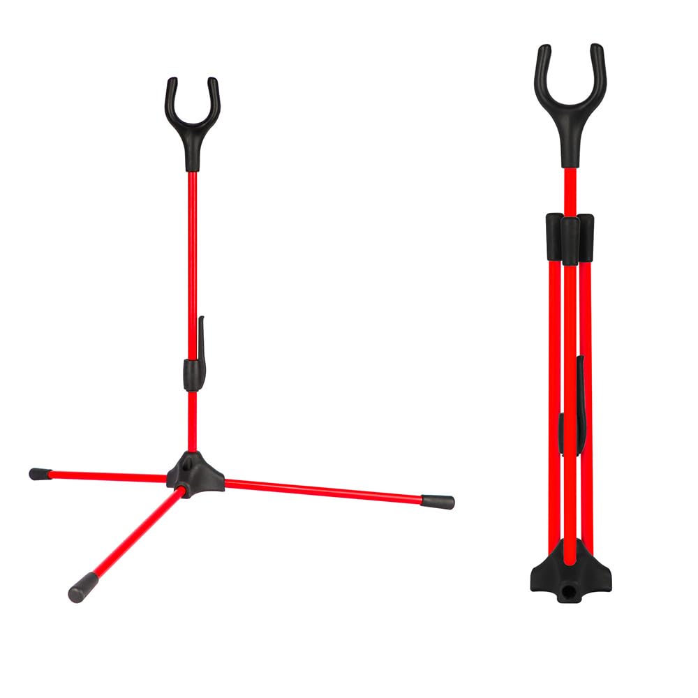 MiOYOOW Archery Bow Stand, Foldable Longbow Holder Recurve Bow Bracket with Anti-Slip Base for Outdoor Hunting Shooting
