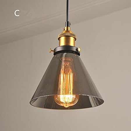 Glass Lampshade Ceiling Light Retro Industrial Cone Glass Lamp Shades Bronze Metal Ceiling Pendant Light Shade Chandelier For Home Office Bedroom Coffee Shop Amazon Co Uk Lighting