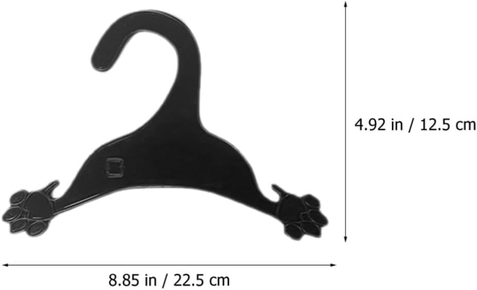 TEHAUX 10pcs Plastic Dog Clothes Hanger with Anti-Skid Design for Pet Clothes and Cat Dress, Black Sturdy Dog Clothing Rack to Keep Pet Fashions Neat and Organized image 2
