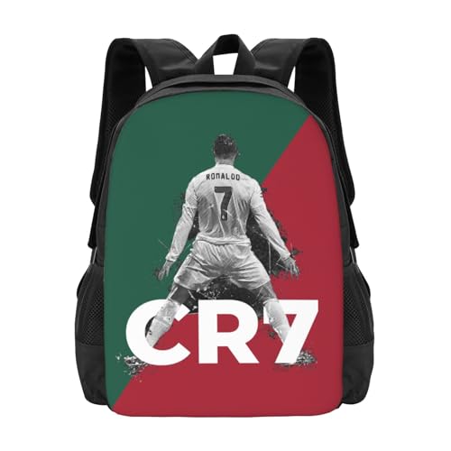 Ronaldo #7 Adult Simplicity Backpacks Bag Laptop Bag Bookbag Backpack 16.5 Inch For Daily, Black