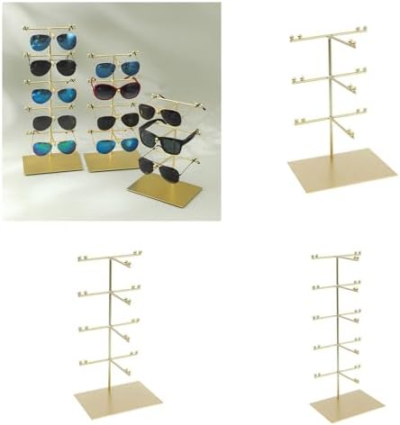 Eyeglasses Holder with Metal Frame Stylish Countertop Sunglass Organiser Stand Eyewear Storage and Display Rack Glasses Holder Stand