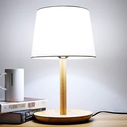 Lampe de bureau en bois et textile pour éclairage moderne de chambre et bureau - 3