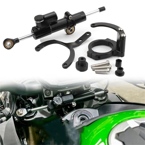 Kit fixation amortisseur direction Kawasaki ZH2 pour stabiliser le train avant noir