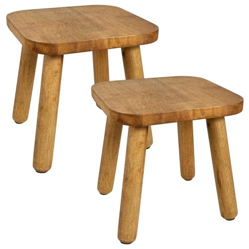 YEXEXINM 2 Pack Small Wooden Step Stools 9 Inch,...