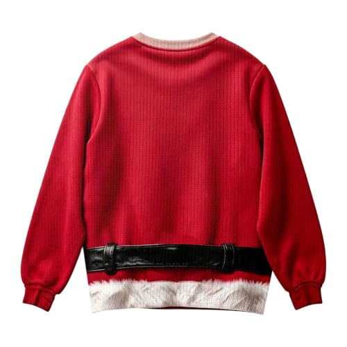 Ugly Christmas Sweatshirts for Women Funny 3D Hairy Chest Santa Pullover - image 5