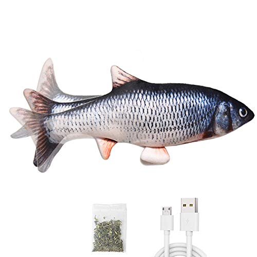 Leven Flopping Cat Kicker Fish Toy, Realistic Moving Fish for Small Dogs, Electric Wiggle Fish Catnip Toys, Floppy Fish cat Toy, Motion Kitten Toy, Interactive Cat Toys for Cat Exercise