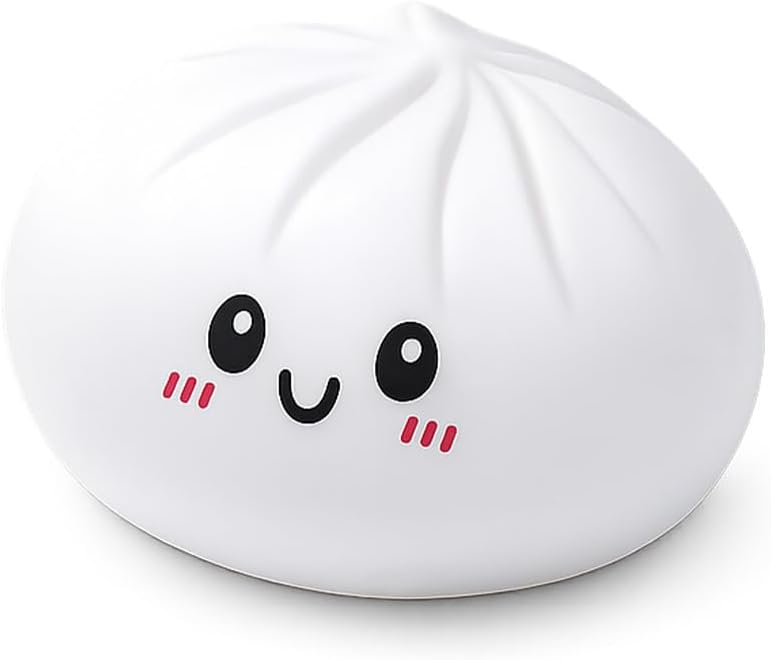 Mystery Dumpling Squishy Toy,Dumpling Stress Ball, Anxiety Relief,Fidget Toys Adults & Teens,Bun with Food Steamer Stretchy Desk Toys(White)
