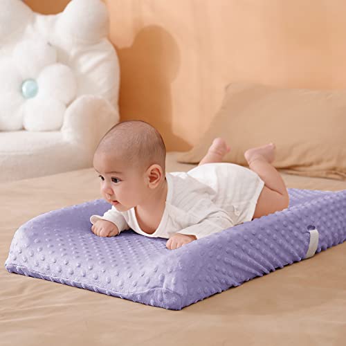 Solid Changing Table Pad Cover Cradle Sheet, Fits 32"/34''X16" Contoured Diaper Changing Pad, Ultra Soft Cozy Minky Dots Plush Changing Table Covers, Breathable Wipeable Removable (Orchid) #TOP4