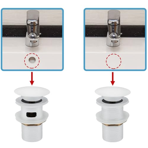 Antfly Ablaufgarnitur Waschbecken mit Überlauf, Ablaufventil Abflussgarnitur, Pop Up Ventil,Universal Ablaufgarnitur für Waschbecken und Waschtisch (Silber)