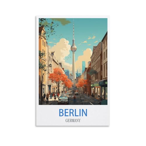 Ndoud Berlin Germany Vintage Travel Poster 12x18inch(30x45cm) Wall Art Picture Print Canvas Painting for Living Room Home Decor