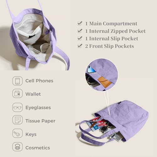 Image of Barsine Tote Bag for Women Unisex Lightweight Nylon Totes Purses and Handbags Large Casual Shoulder Hobo for Travel Gym