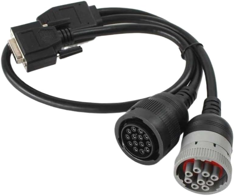 Split Y Diagnostic Adapter with 9-Pin and 14-Pin Connectors Compatible with ET-3 and COMS 4 Adapter Tools for Heavy-Duty