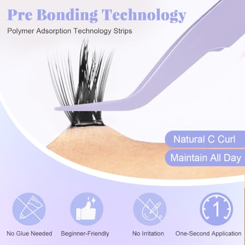 Image of MAYCREATE 140pcs Wispy Eye Lashes for Women Self Adhesive Natural Look Cluster Lashes 2 Styles 10-13mm Manga Anime False Fake Eyelashes Eyelash Lash Clusters with Tweezers for Daily or Parties