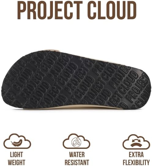 Project Cloud 100% Genuine Leather Flat Sandals for Women 2026 Comfortable Beach Essentials Womens Sandals Memory Foam Vacation Essentials Slides for Women Footwear (Santorini) thumbnail