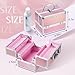 FRENESSA Makeup Train Case 8.85 Inch Portable Makeup Case Organizer Cosmetic Box Make Up Box Makeup Organizer Cosmetic Storage Cases with Locking Nail Kit Organizer Small Travel Case Mermaid Pink
