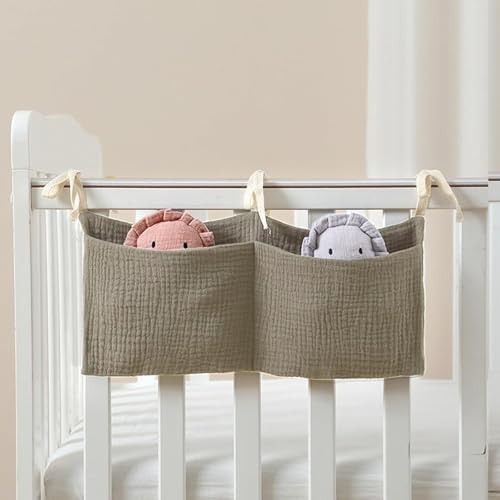 Wisebom Lot de 2 organiseurs de rangement pour bébé 100% coton - Poche de rangement à suspendre – vue 6