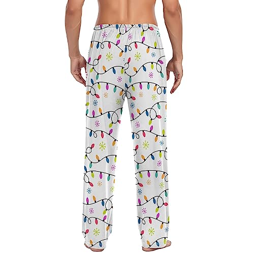 Christmas Light White Mens Pajama Pants Lounge Men's Pajama Bottoms Soft Sleep Pants With Pockets XXL3