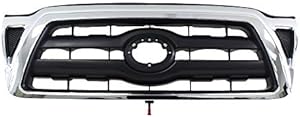 Perfit Liner New Front Upper Chrome Dark Gray Grille Grill 2005-2008 TOYOTA Tacoma Pickup Truck SR5 Fits TO1200268 5310004360