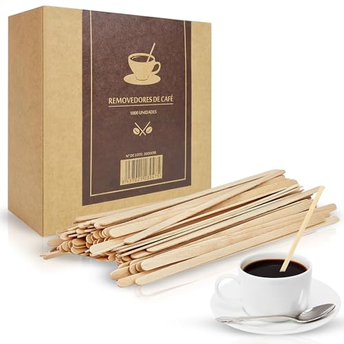 Marcprint 1000 Palitos Cafe Desechables - Paletinas Cafe Desechables De Madera De 14 Cm - Paletinas De Cafe 100 Naturales Y Biodegradables - Palitos Removedores De Cafe - Agitadores Cafe Y Te Marcprint 1000 Palitos Cafe Desechables - Paletinas Cafe Desechables De Madera De 14 Cm - Paletinas De Cafe 100 Naturales Y Biodegradables - Palitos Removedores De Cafe - Agitadores Cafe Y Te