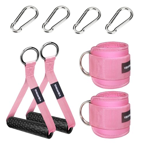 VBNING Ankle Straps for Cable Machines and Exercise Handles — Replacement Fitness Equipment for Strength Trainer. Gym Attachments for Leg Extensions, Heavy Duty Working Out Handles Accessories.