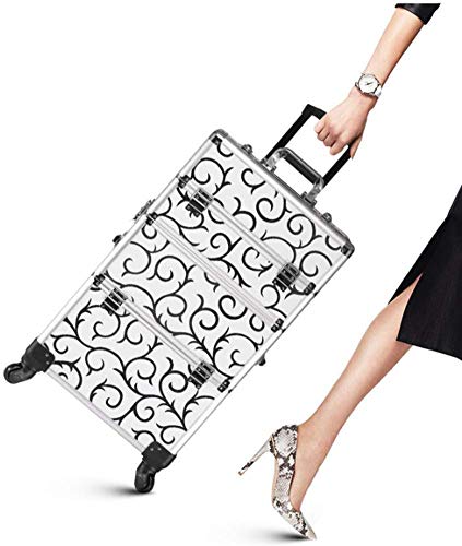 BYCDD Trolley Kosmetikkoffer Schminkkoffer, Schminkaufbewahrung Multikoffer Etagenkoffer Taschen Schönheit Make-up…