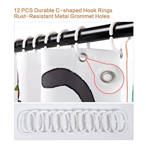 Hanging Potted Plants Cat Shower Curtain, Bracketplant Kitty Shower Curtain For Bathroom With 12 Hooks, Polyester Fabric Waterproof Shower Curtain Sets Machine Washable Kids Bath Curtain #TOP5