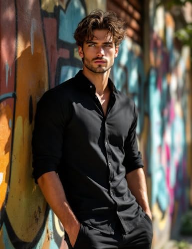 Image of Glowic Men's Plain Casual Shirt | Cotton Soft & Breathable Fabric | Full Sleeve Comfort Fit Stylish Solid Shirts for Office