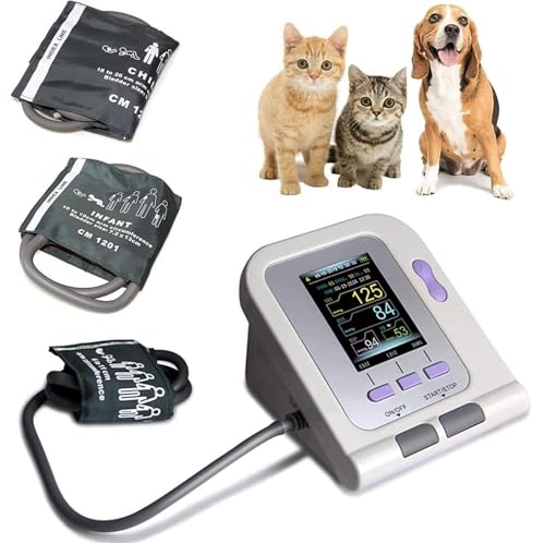 Digital Veterinary BP Monitor - 3 Manschetten für Hund Katze Haustiere, 3 Modi Elektronisches Blutdruckmessgerät, Tierpflegegeräte
