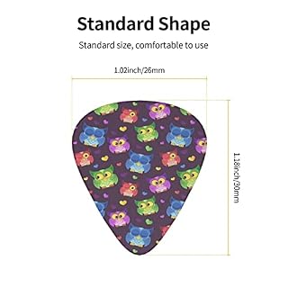 Lot de 12 médiators uniques pour guitare basse électrique et acoustique Motif chouettes et cœurs - Les Beatles, Paul McCartney, John Lennon, RIngo Starr, George Harrison Lot de 12 médiators uniques pour guitare basse électrique et acoustique Motif chouettes et cœurs – Image 4