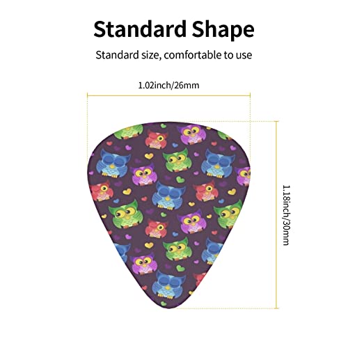 Lot de 12 médiators uniques pour guitare basse électrique et acoustique Motif chouettes et cœurs - Les Beatles, Paul McCartney, John Lennon, RIngo Starr, George Harrison Lot de 12 médiators uniques pour guitare basse électrique et acoustique Motif chouettes et cœurs – Image 5