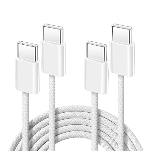 2 Pieces USB C to USB C Cable, [1.5m+1.5m] 60W Type C Cavo Quick Charge, Type C Nylon Braided Cavi Compatible with iPhone 15 16 Pro Max/Plus Pro/Air MacBook Samsung Galaxy S23 S22 S24